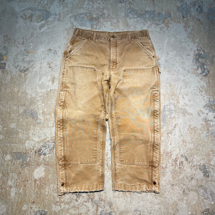 #1732 Vintage Carhartt/Duck Double-Knee Panter Pants/Duck Double Knee Painter Pants/Work Pants/Size 36×34