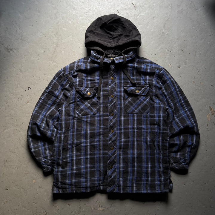 古着 USAVINTAGE/ フード付きフランネルシャツ/ チェック柄/ サイズL