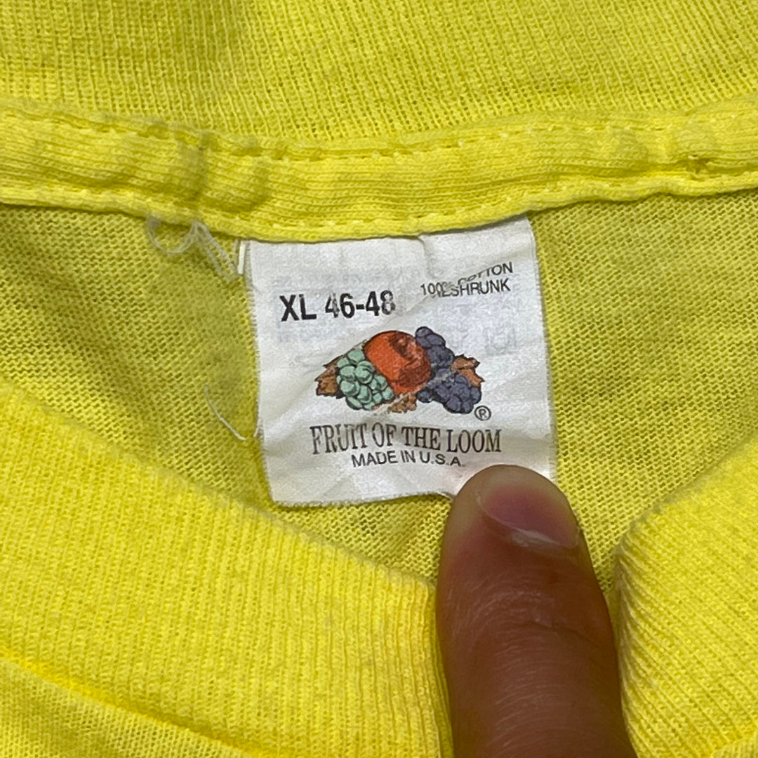 Used clothing Made in USA 90's FRUIT OF THE LOOM/Fruit of the Room/Single Stitch/Plain T-shirt/Size XL