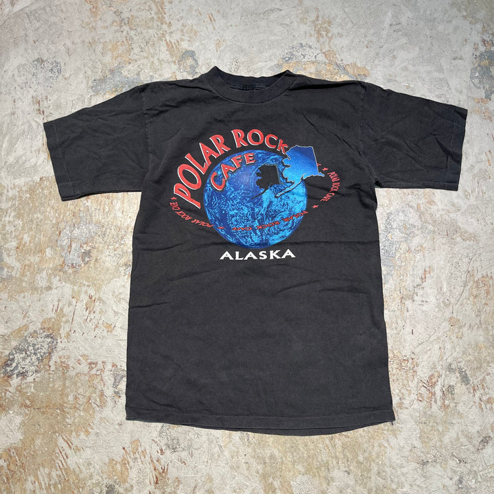 #4850 古着 90's  USA製 /Polar Rock CAFE ALASKA ポーラーロックカフェ/ヴィンテージ シングルステッチ Tシャツ/サイズM