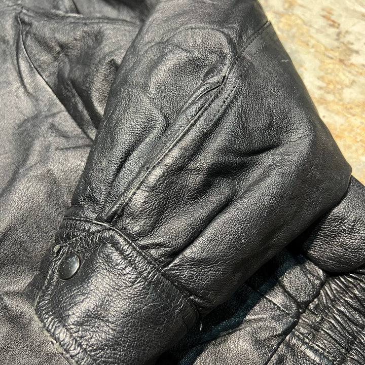 #3439 古着 Unknow/Leather jacket/ジップアップレザージャケット/MADE IN U.S.A/サイズXL