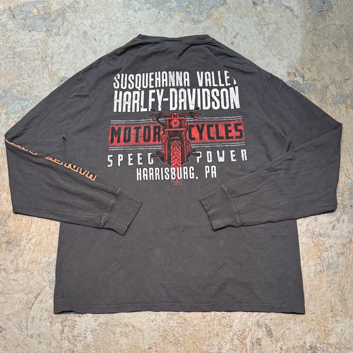 古着 Harley-Davidson/ハーレーダビッドソン/ ロングスリーブプリントTシャツ/サイズL