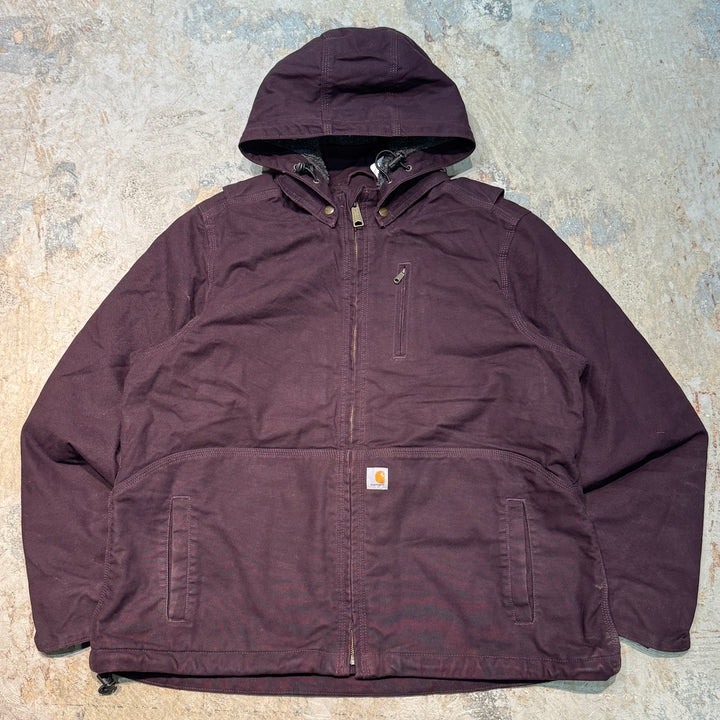 중고 의류 Carhartt/ Carhartt/ 풀 스윙 Sherpa 재킷/ 오리 직물/ Boa 안감/ 여성/ 크기 XL