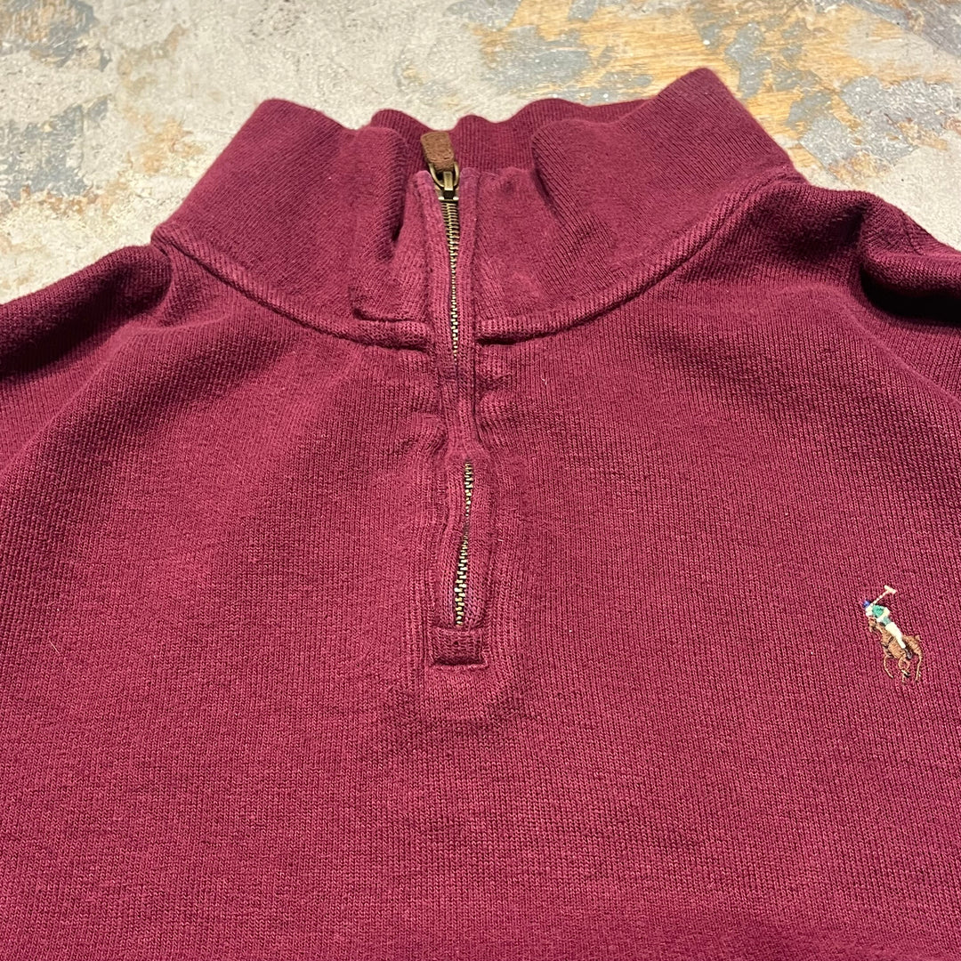 #3892 古着 POLO by Ralph Lauren/ポロバイラルフローレン/Cotton Knit Half Zip Sweaterコットンニットハーフジップ/ESTATE RIB/サイズL