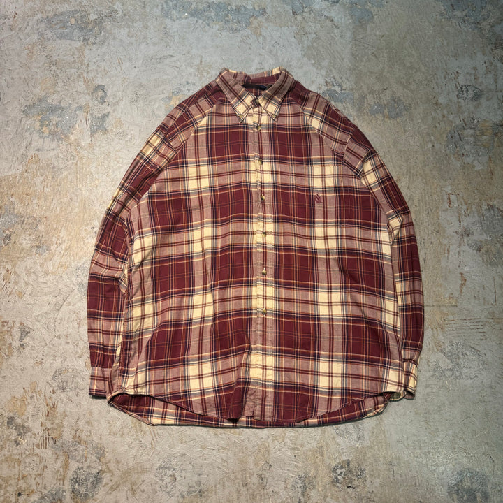 古着 NAUTICA/ノーティカ/  ボタンダウン長袖シャツ/ チェック柄/ サイズXL