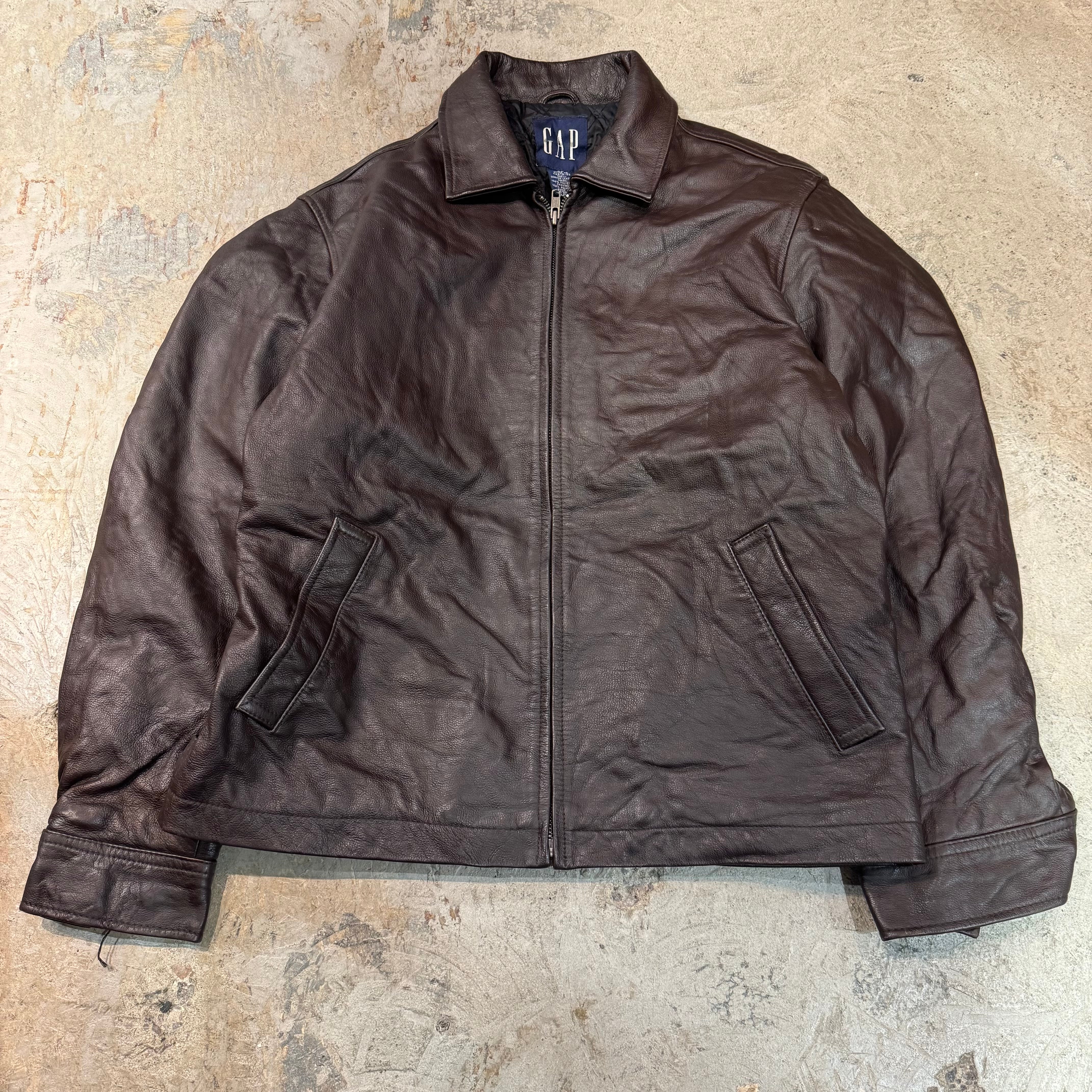古着 90's~ GAP/ ギャップ/ 本革ジップアップレザージャケット / 牛革