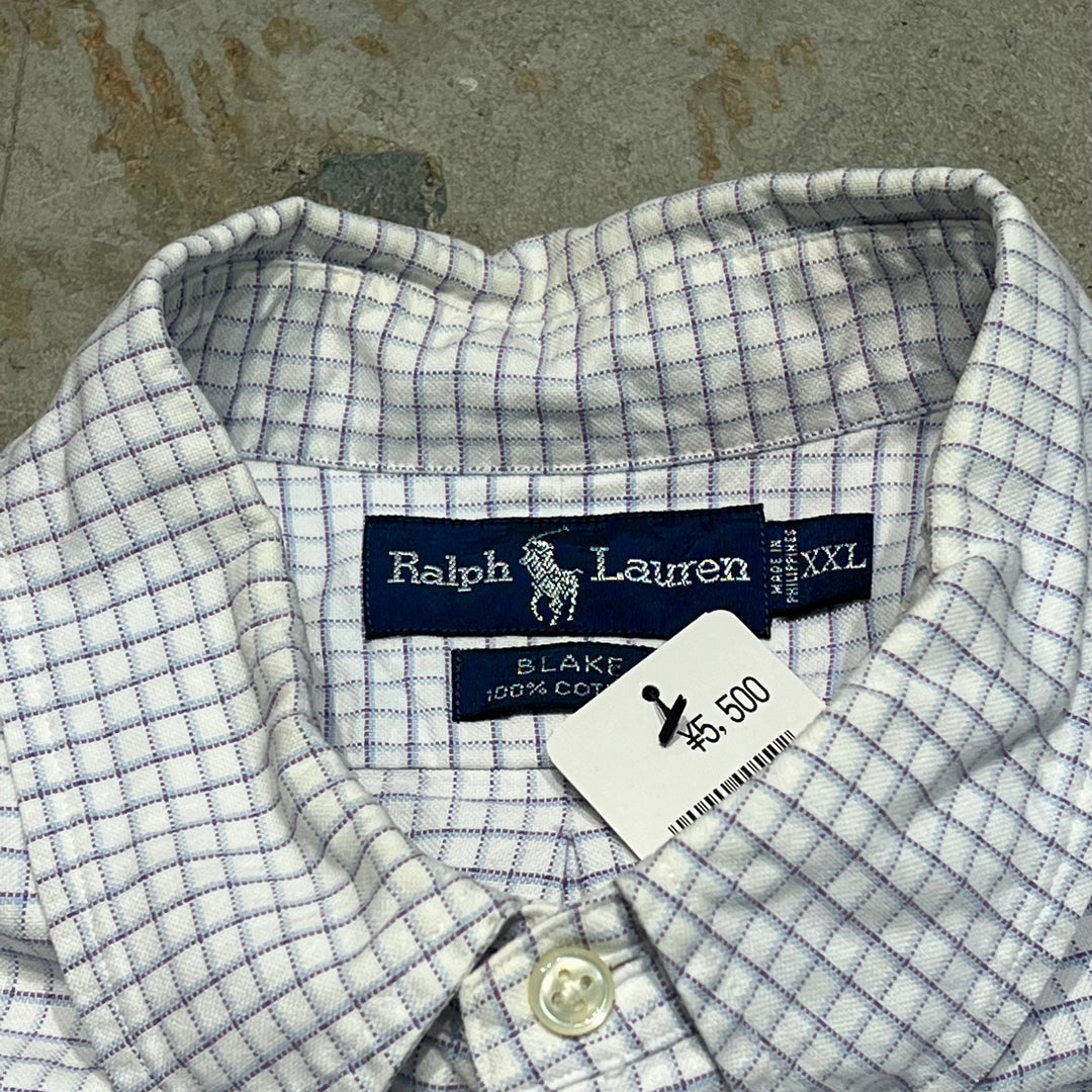 #4408 古着 Ralph Lauren/ラルフローレン/Long Sleeve Button Down Shirt/長袖ボタンダウンシャツ/BLAKE/ブレイク/チェック柄/サイズ XXL