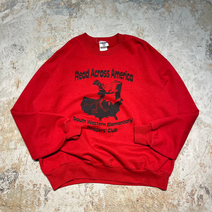 #4076 古着 JERZEES/ジャージーズ/Crew Neck Sweat Shirts/クルーネックスウェット/Read Across America/サイズXL