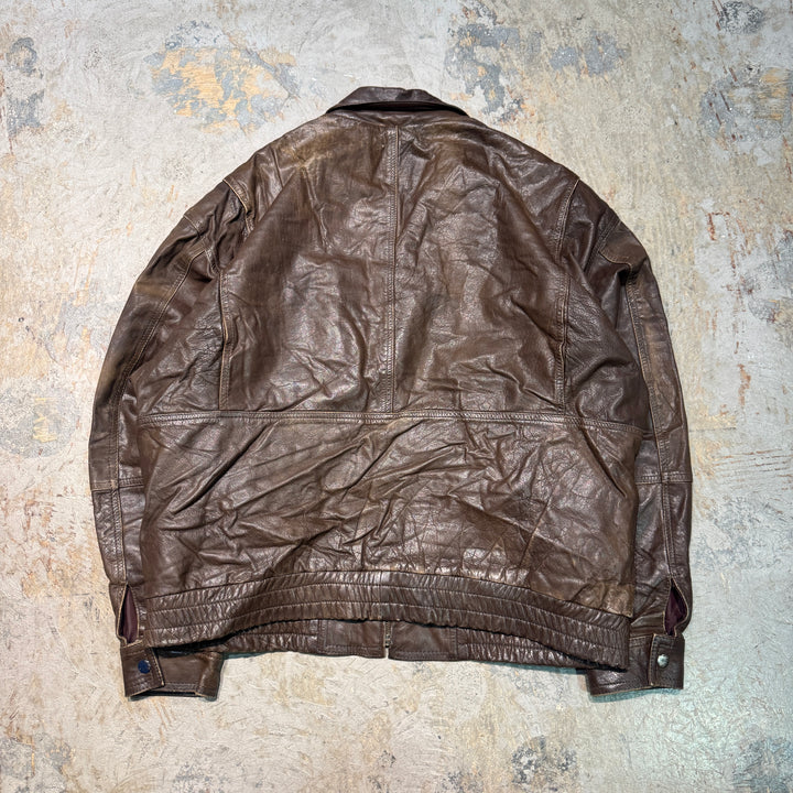 古着 ST JOHN'S BAY/セントジョンズベイ/本革ジップアップレザージャケット /サイズM