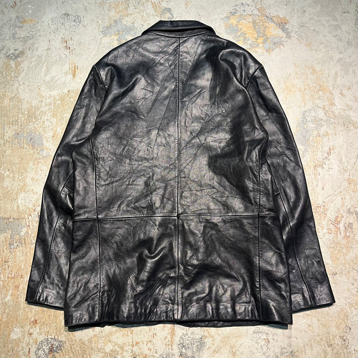 #3320 古着 WILSONS/Leather Jacket/フロントボタンレザージャケット/サイズL