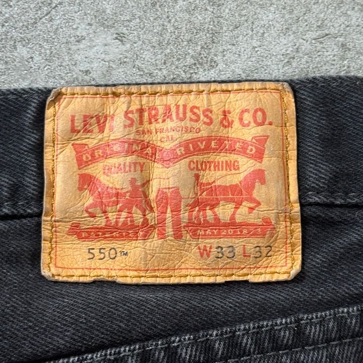 古着 Levi's/ リーバイス/ ブラックデニムパンツ/ 550/ 実寸サイズ30×30