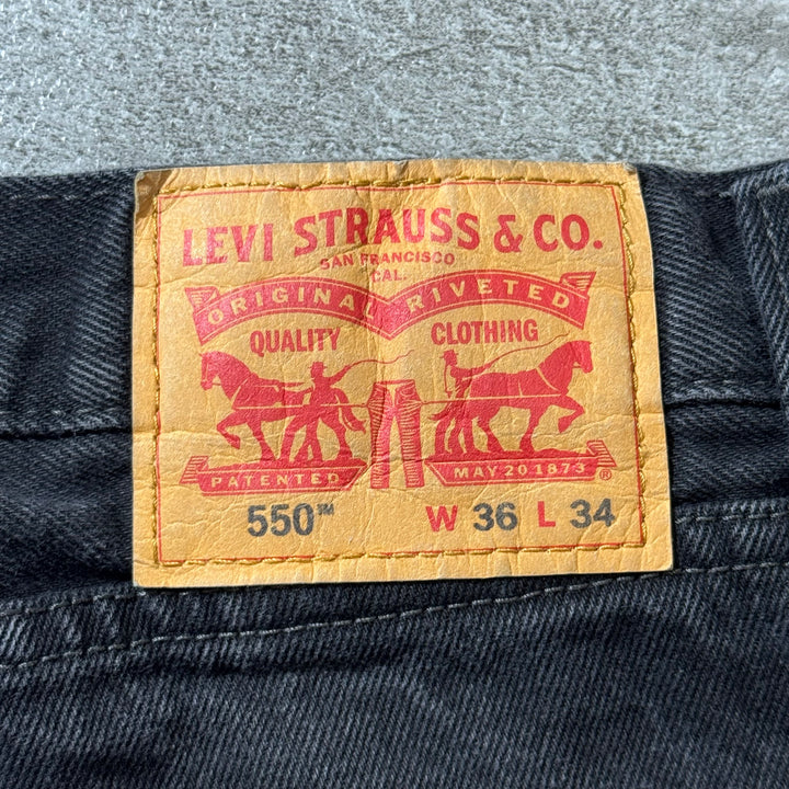 古着 Levi's/ リーバイス/ ブラックデニムパンツ/ 550/ 実寸サイズ34×32
