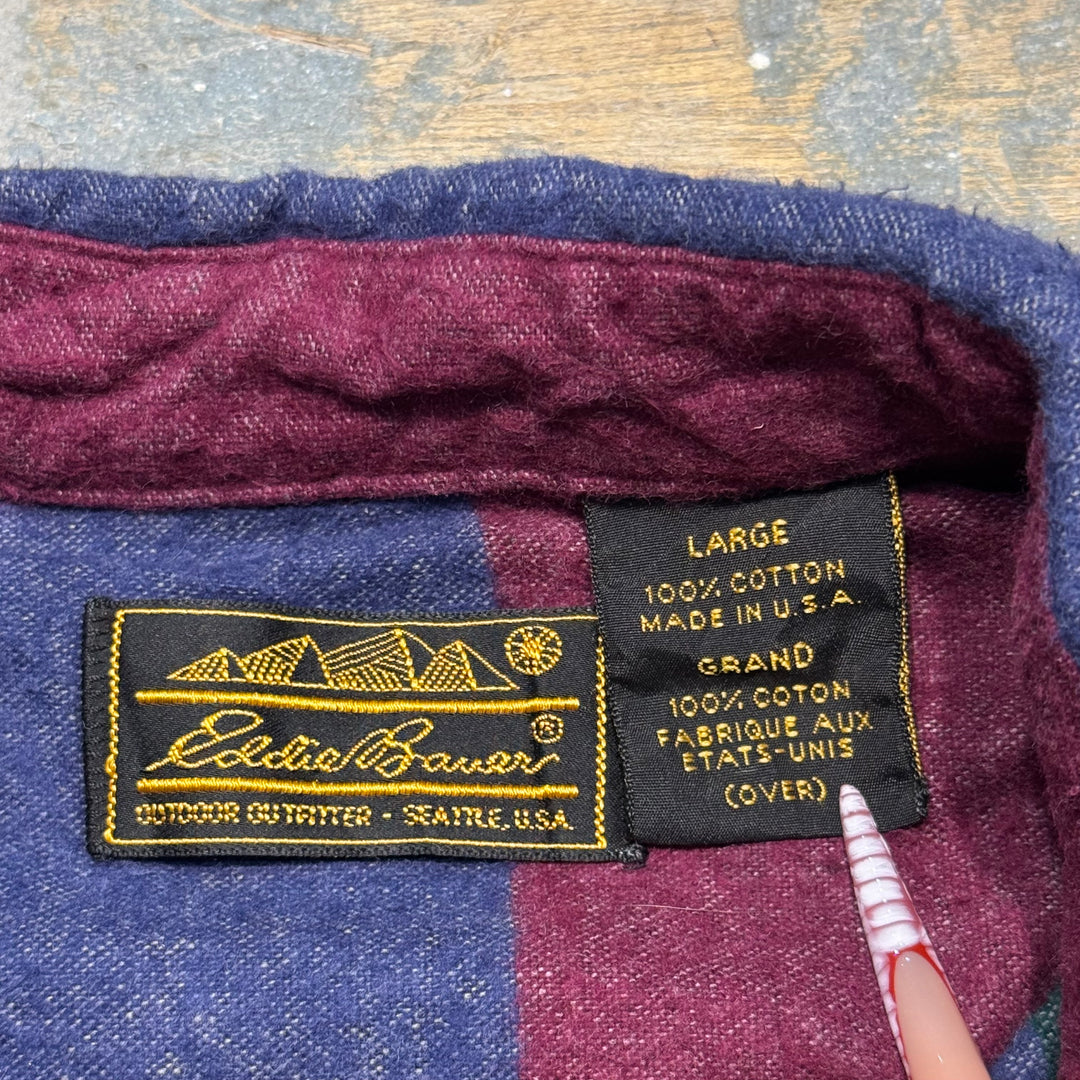 古着 USA製 Eddie Bauer/エディー･バウアー/ ボタンダウン長袖シャツ/サイズL