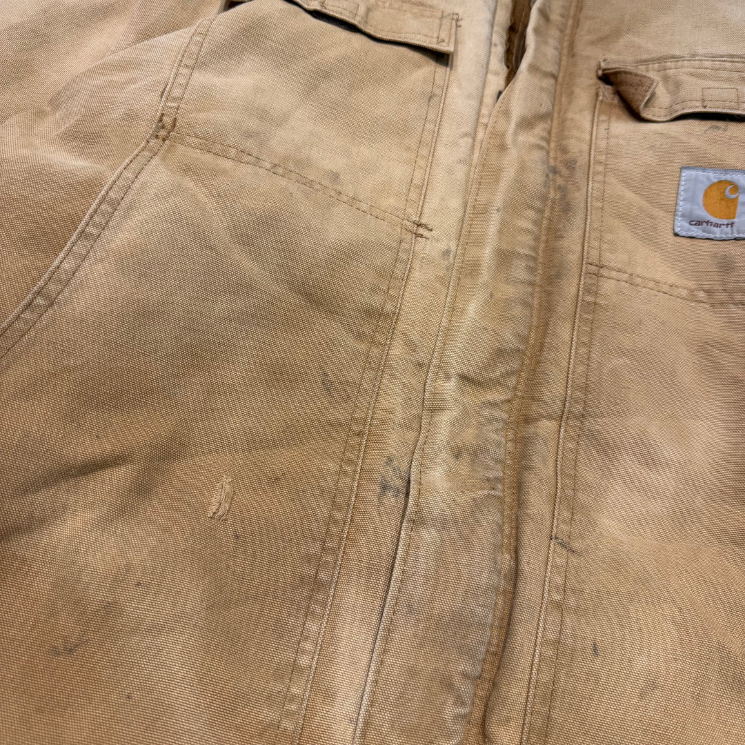 古着 90's carhartt/ カーハート/ トラディショナルコート/ 裏地キルティング/ 襟コーデュロイ/ サイズ3XL
