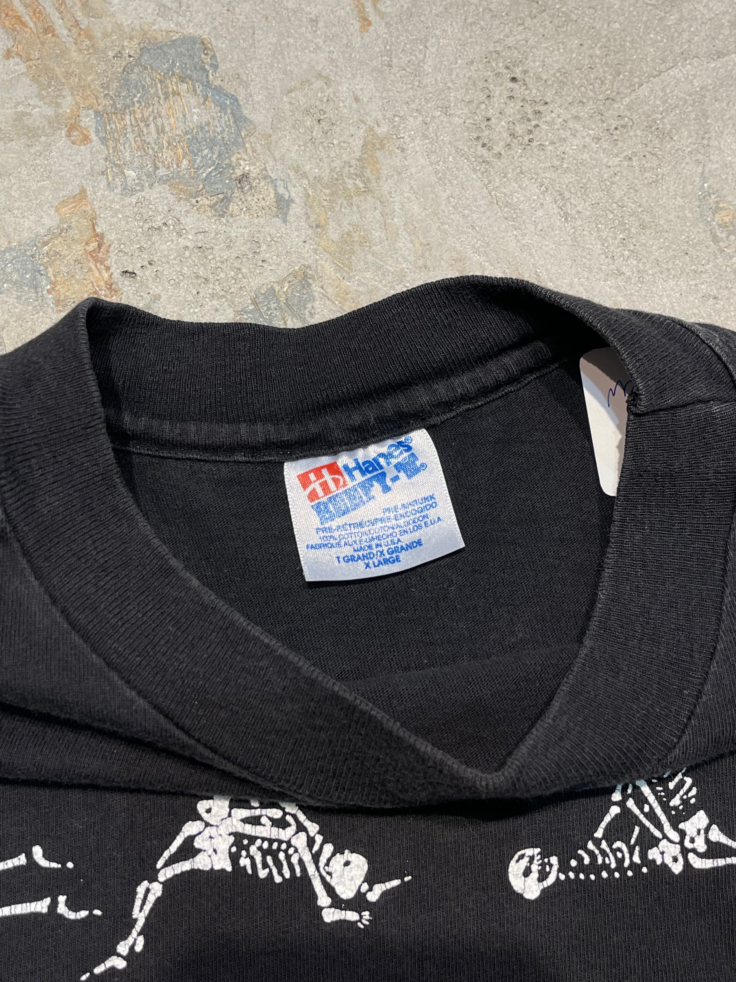 90s スカル　骸骨　ヴィンテージ　tシャツ 黒　ブラック　ヘインズ 90s スカル 骸骨 ヴィンテージ tシャツ 黒 ブラック ヘインズ