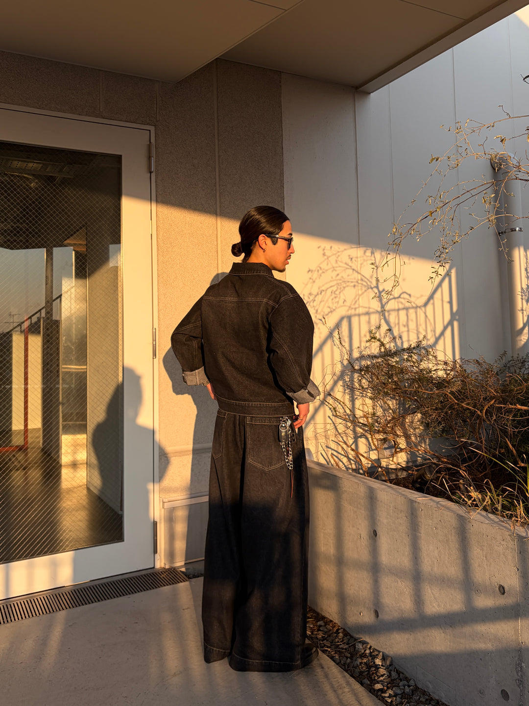 ウォッシュペイントデニムジャケット/セットアップ着用可