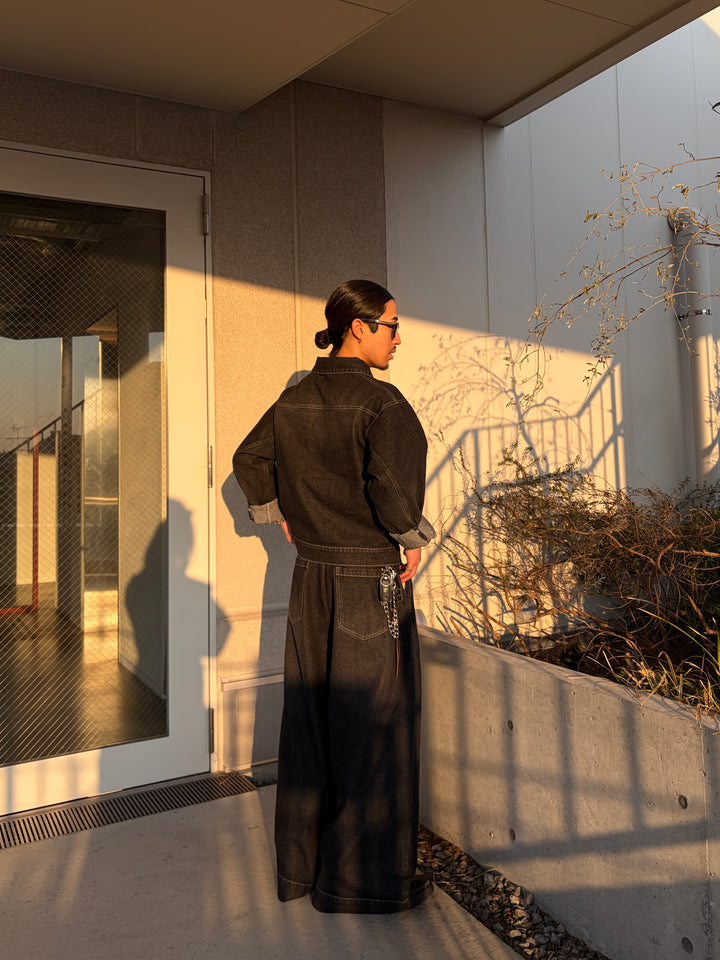 ウォッシュペイントデニムジャケット/セットアップ着用可