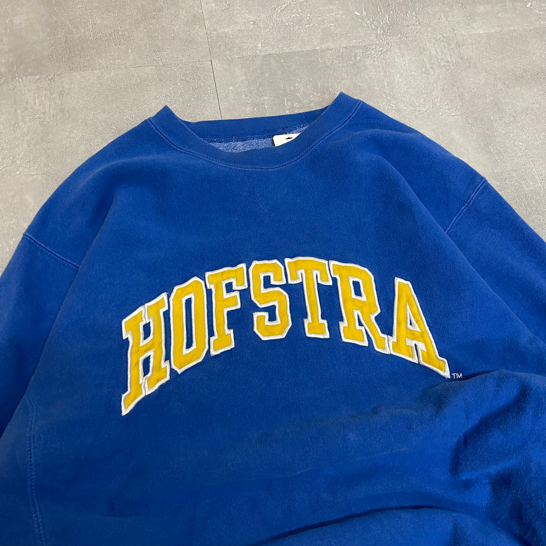 #2014 古着 Unknow/Crewneck Sweatshirts/クルーネックスウェット/カレッジロゴ/HOFSTRA/reverse weave/リバースウィーブ/サイズXL