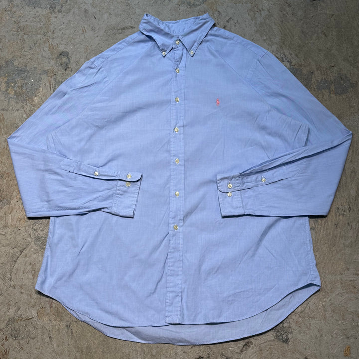 古着 POLO by Ralph Lauren/ ラルフ ローレン/ ボタンダウン長袖シャツ/ 無地/ サイズXL