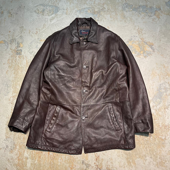 #3727 古着 Unknow/Leather Half Coat/レザーハーフコート/サイズXL