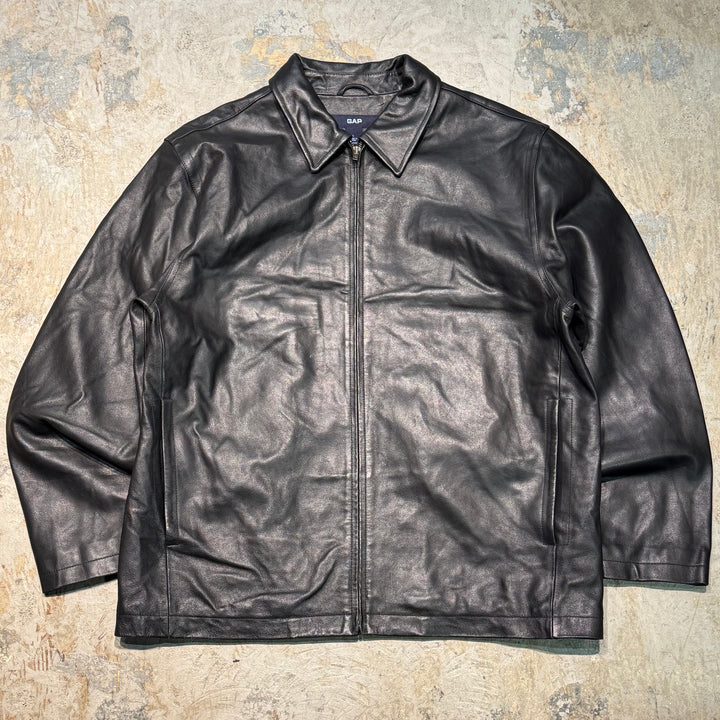 古着 90's~ GAP/ ギャップ/ 本革ジップアップレザージャケット / 牛革/ サイズL