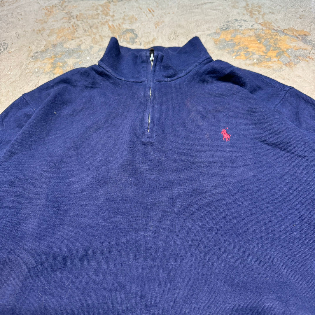 古着 POLO by Ralph Lauren/ポロラルフローレン/ハーフジップニットセーター/サイズL