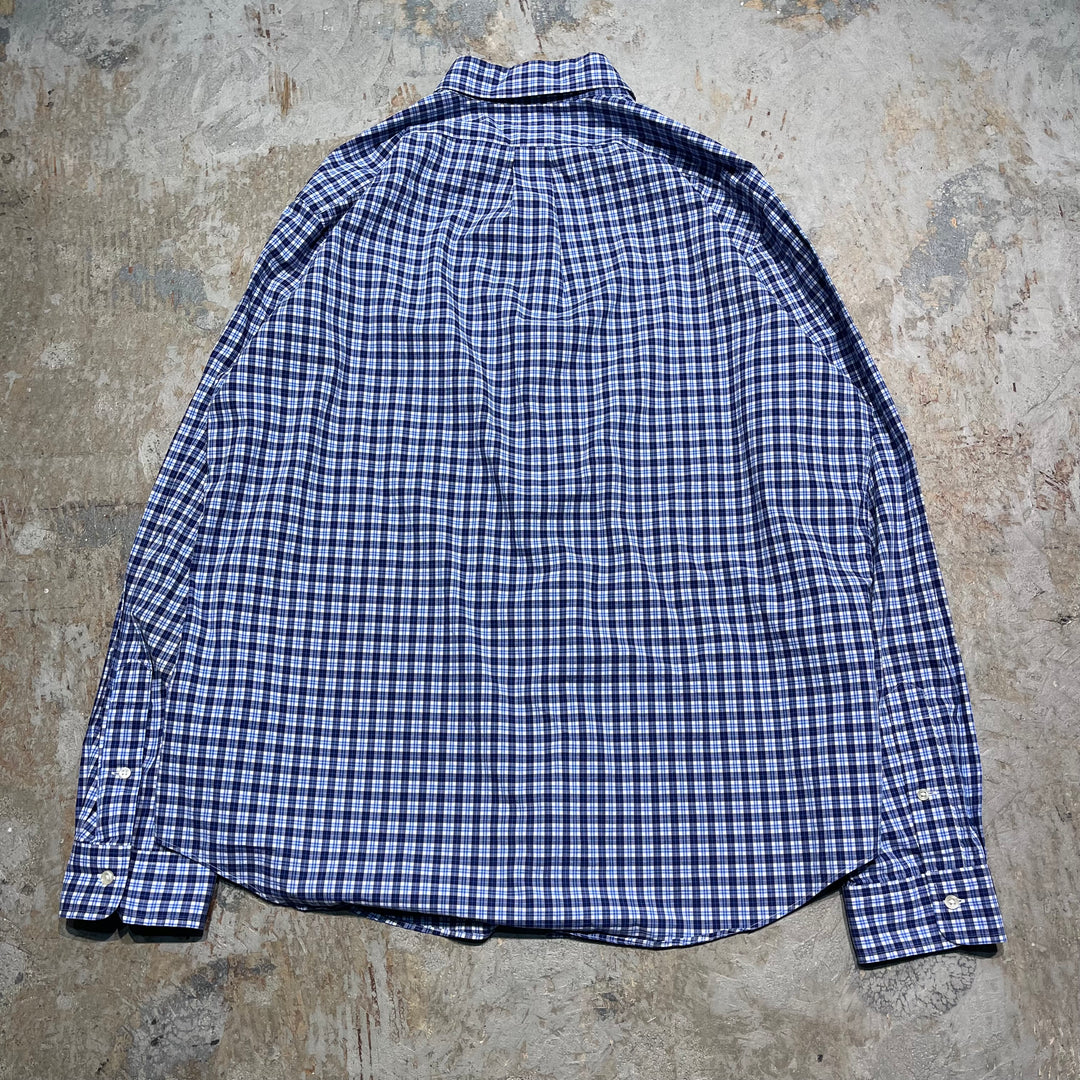 #4420 古着 Ralph Lauren/ラルフローレン/Long Sleeve Button Down Shirt/長袖ボタンダウンシャツ/チェック柄/SLIM FIT/サイズXXL