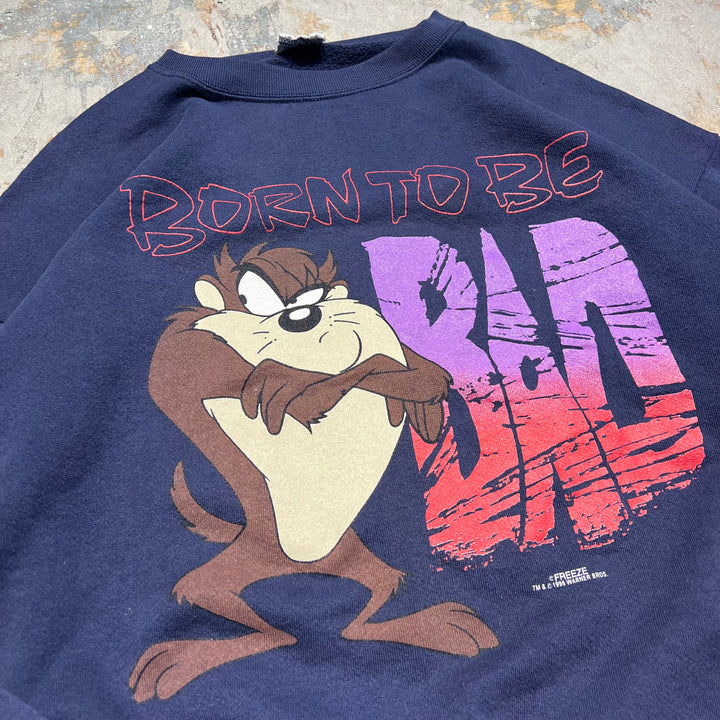 #3960 古着 AN OFFICIAL LOONEY TUNES PRODUCT/Crew neck sweat/クルーネックスウェット/BORN TO BE/サイズXL相当