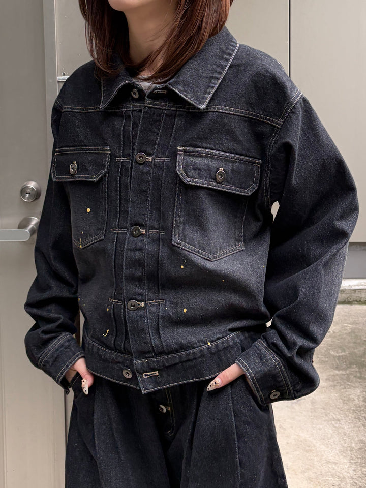 ウォッシュペイントデニムジャケット/セットアップ着用可