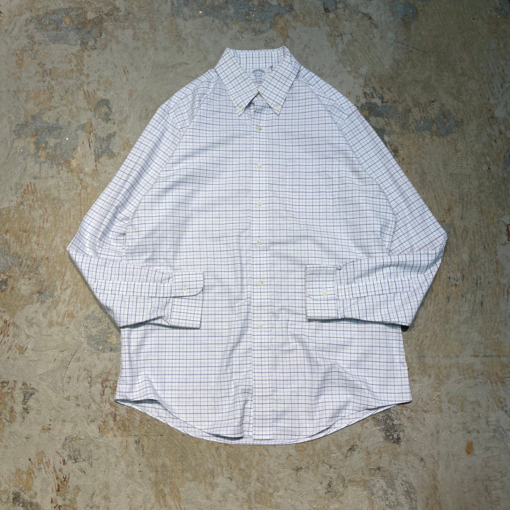 #4427 古着 Brooks Brothers/ブルックスブラザーズ/Long Sleeve Button Down Shirt/長袖ボタンダウンシャツ/Check/チェック柄/サイズL相当