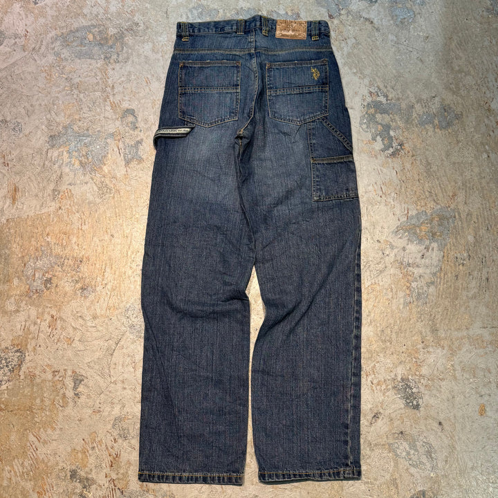 旧衣服u.spolo ASSN/ uesporo ason /牛仔油漆裤/实际尺寸29x31