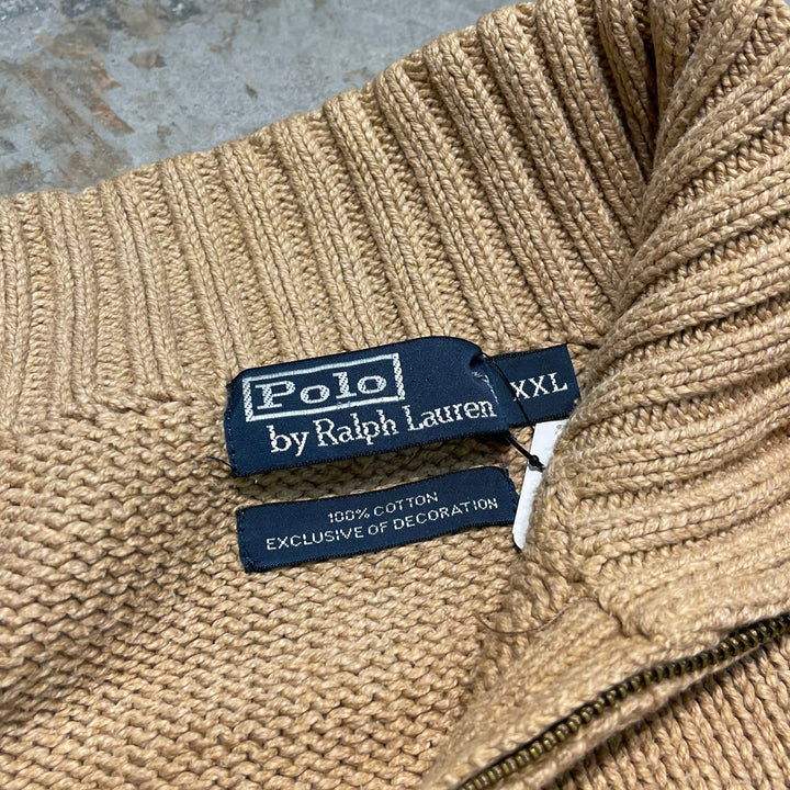 #3349 古着 Polo Ralph Lauren/ポロラルフローレン / Half Zip Cotton Knit Sweater/ハーフジップ コットンニット セーター / サイズXXL