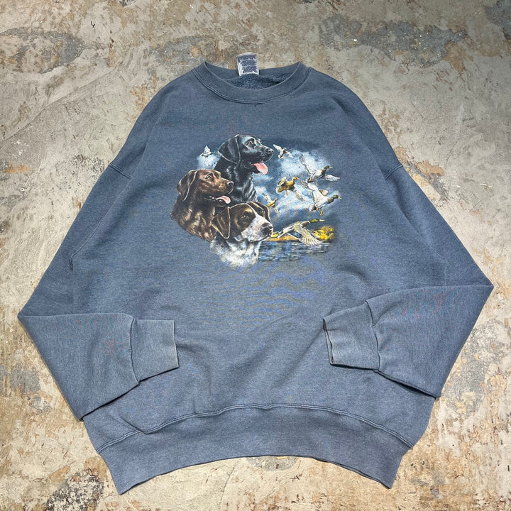 #4087 古着 Unknow/Crew neck  Sweat/クルーネックスウェット/アニマルプリント/サイズXXL