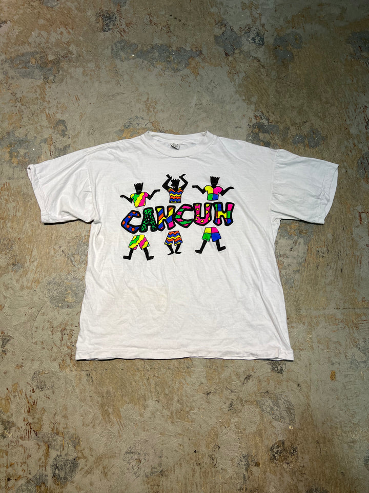 #MA197 古着 90's メキシコ･カンクン / ヴィンテージ シングルステッチ プリントTシャツ/サイズXL