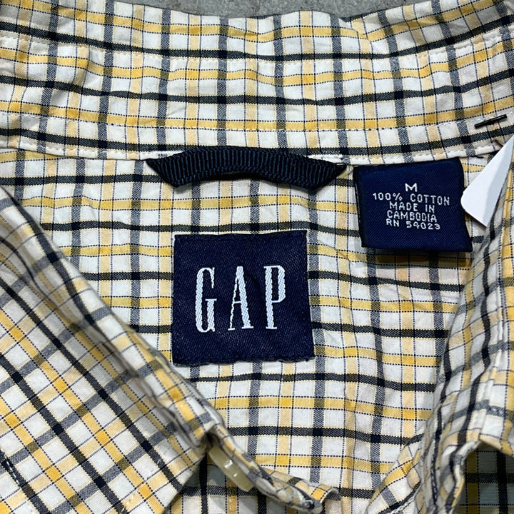古着 GAP/ギャップ/ボタンダウン長袖シャツ/ チェック柄/ サイズM
