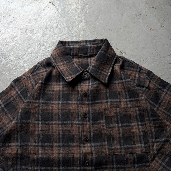 短丈フランネルシャツ/チェック