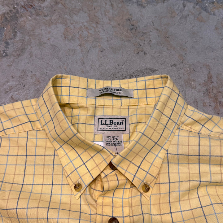 古着 L.L.Bean/ エルエルビーン/  ボタンダウン半袖シャツ/ リメイク/ チェック柄/ サイズXL
