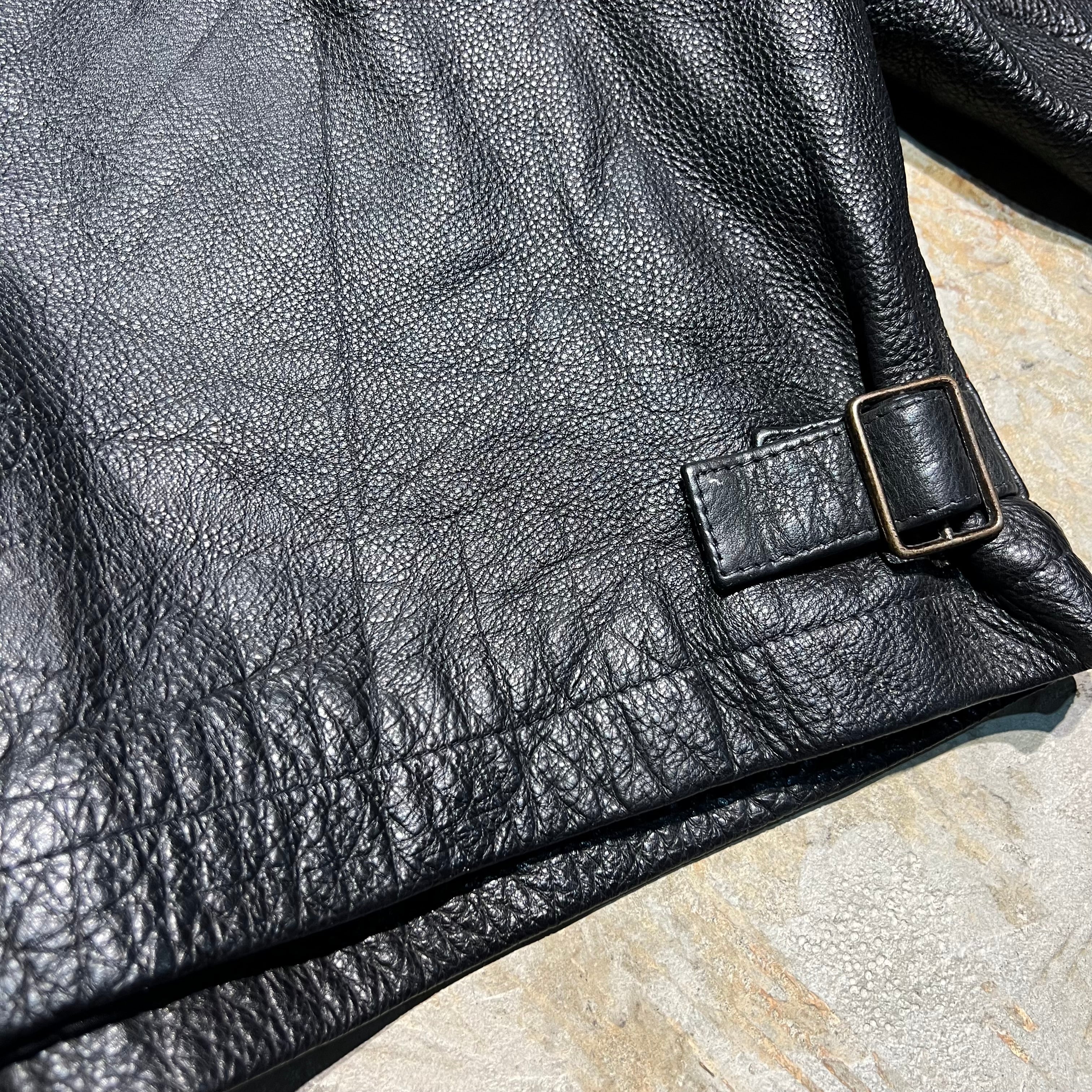 3440 古着 OLD NAVY/オールドネイビー/Leather jacket/ジップアップ