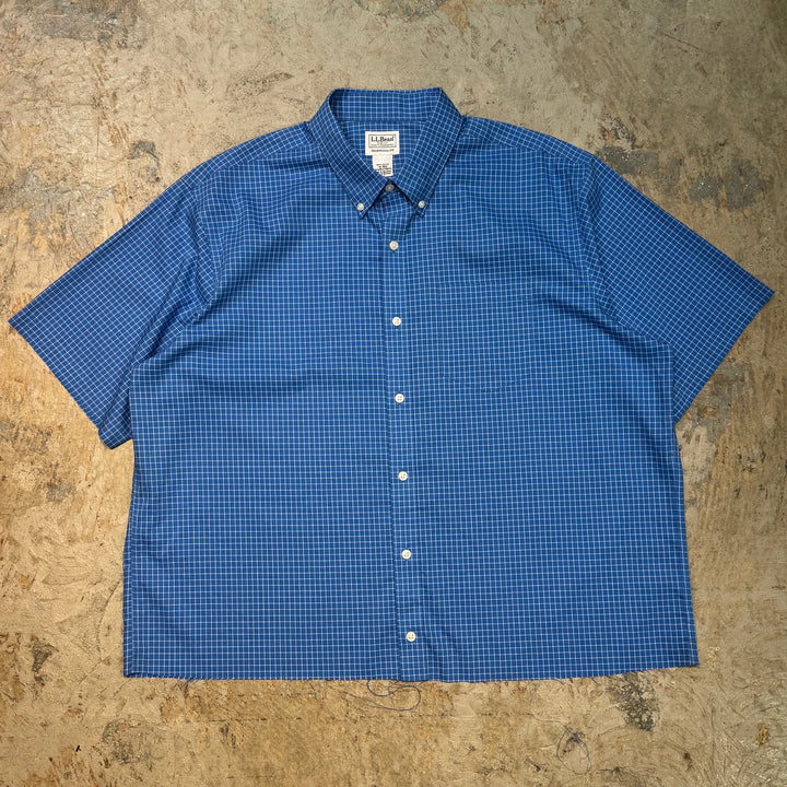 古着 L.L.Bean/ エルエルビーン/  ボタンダウン半袖シャツ/ リメイク/ チェック柄/ サイズXL