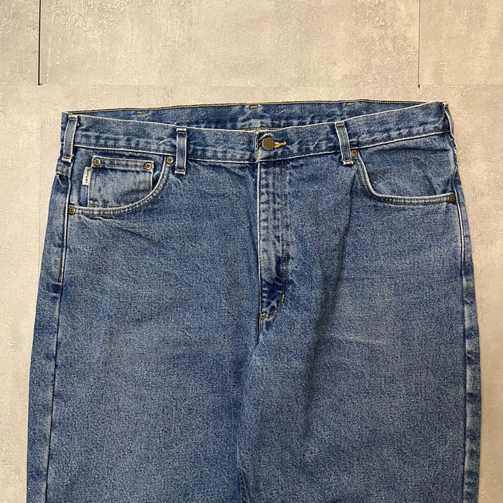 #1751 Old clothes Carhartt / Denim Pants / Jeans / Relaxed Fit / Checkered lining / Size 40×30