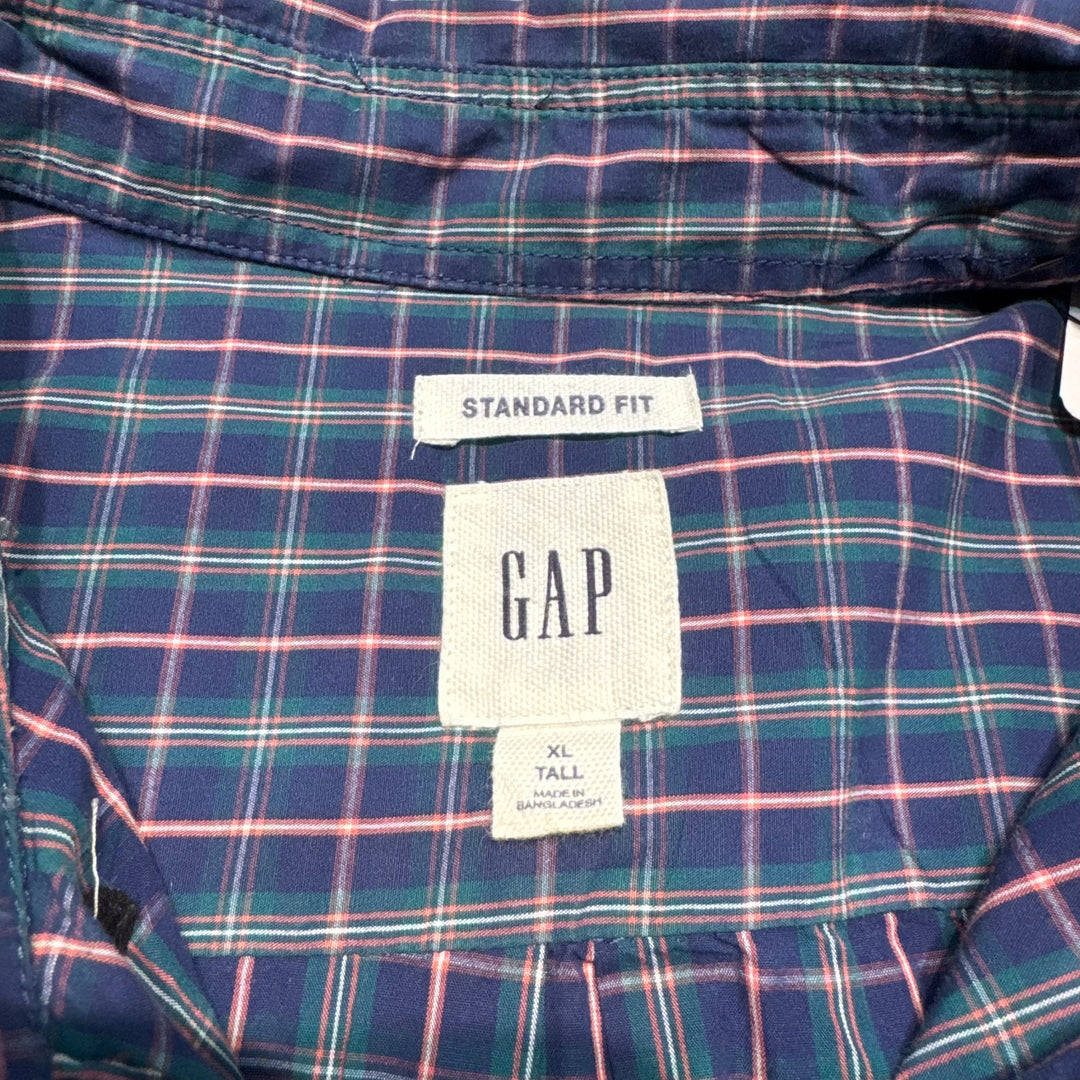 古着  GAP/ ギャップ/ ボタンダウン長袖シャツ/ チェック柄/ リメイク/ サイズXL