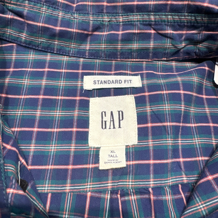 古着  GAP/ ギャップ/ ボタンダウン長袖シャツ/ チェック柄/ リメイク/ サイズXL