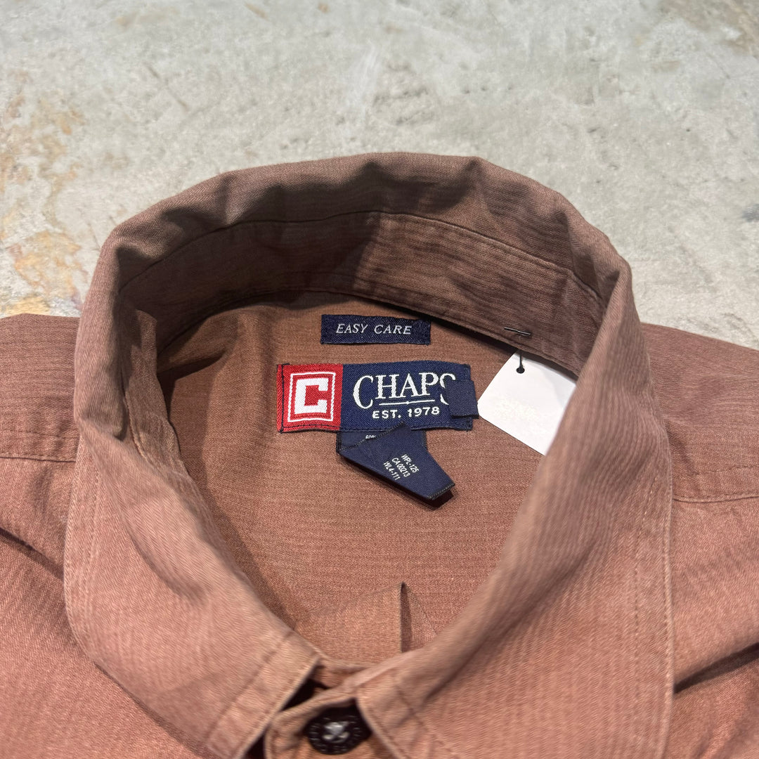 古着 CHAPS RALPH LAUREN/ チャップス ラルフ ローレン/  ボタンダウン長袖シャツ/ 無地/ サイズM