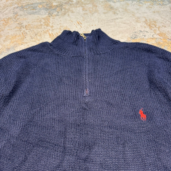 古着 POLO by Ralph Lauren/ポロ バイ ラルフローレン/ハーフジップニットセーター/サイズL