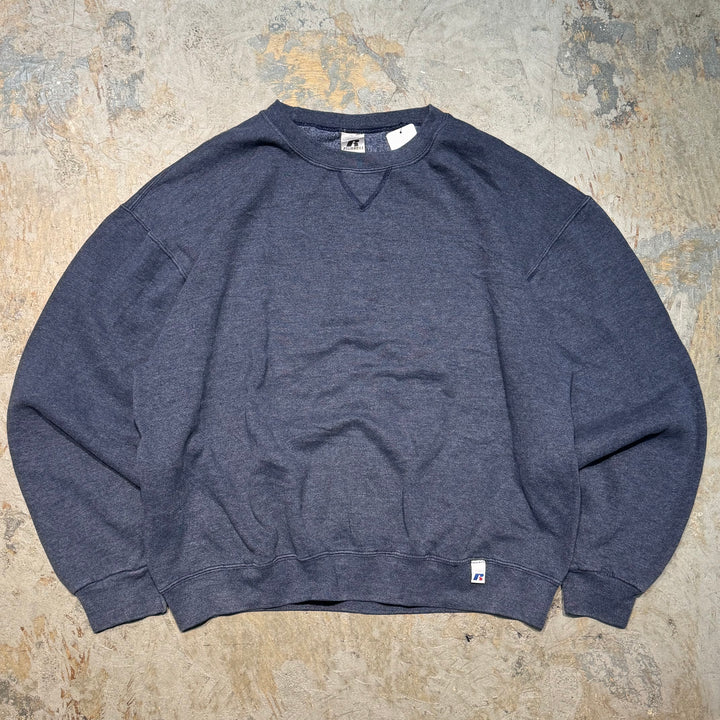 古着 RUSSELL ATHLETIC/ ラッセルアスレチック/ ブランククルーネックスウェット/ 無地/ 前Vガゼット/ サイズL