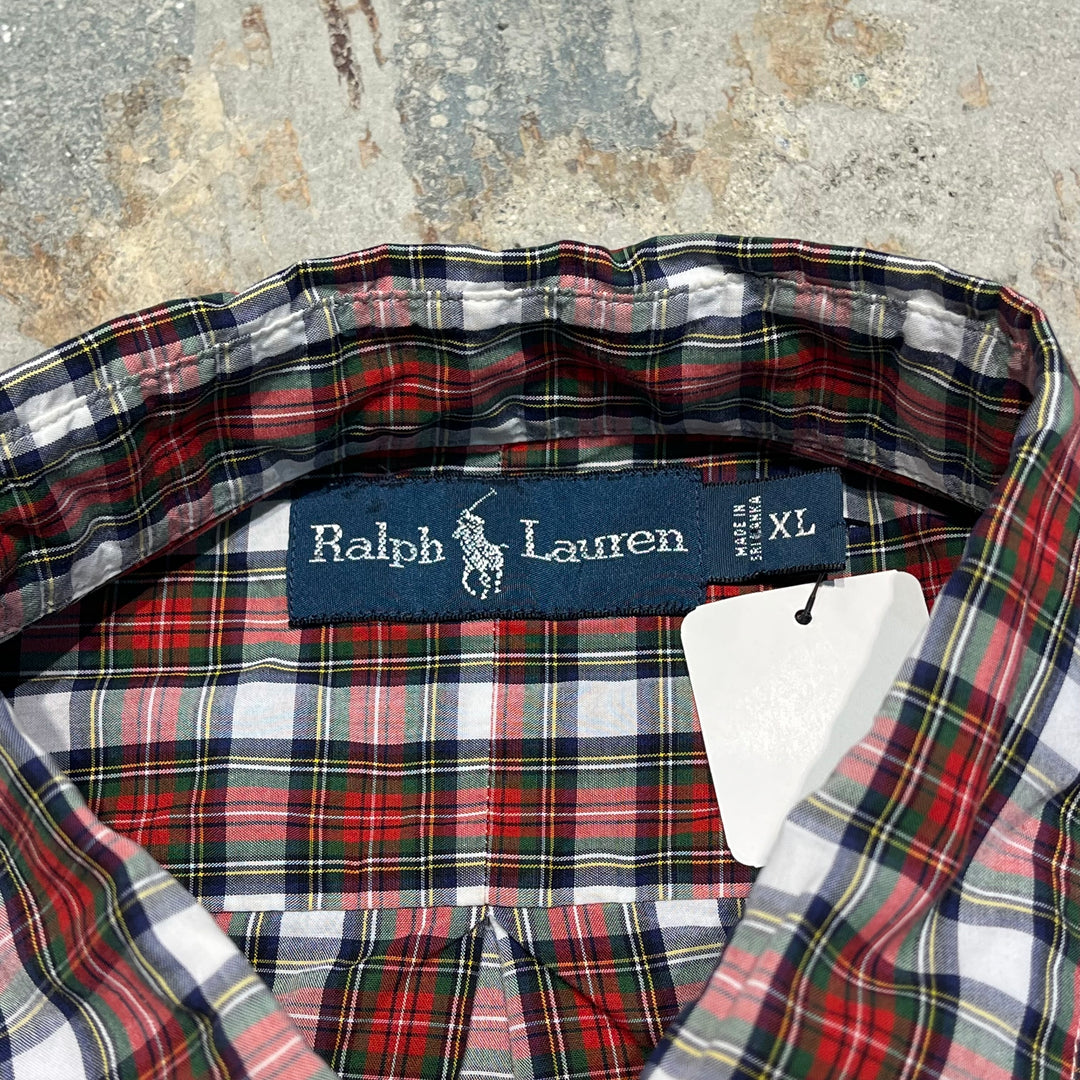 #4411 古着 Ralph Lauren/ラルフローレン/Long Sleeve Button Down Shirt/長袖ボタンダウンシャツ/チェック柄/サイズ XL