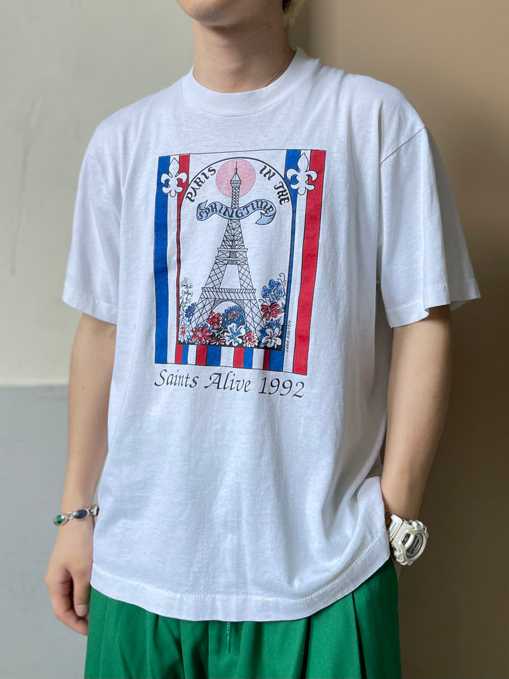 #4474 古着 90's SCREEN STARS/スクリーンスターズ/short sleeve print t-shirt Tee/半袖プリントTシャツ/MADE IN USA/シングルステッチ/サイズXL