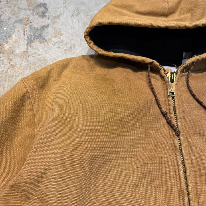 古着 USA製 97's Carhartt/ カーハート/ アクティブジャケット/ ダック地/ 裏地キルティング/ 企業ロゴ/ サイズXL