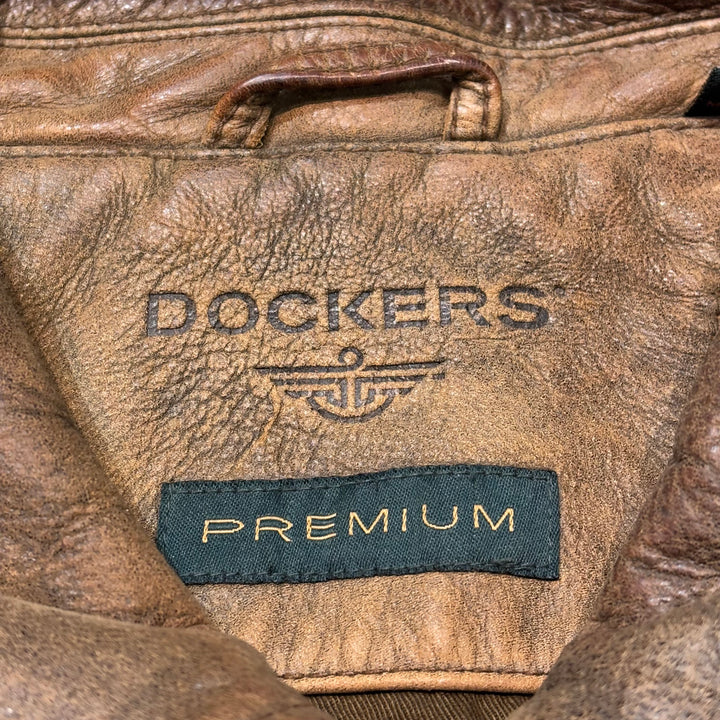 古着 DOCKERS/ ドッカーズ/ 本革ジップアップレザージャケット/ 牛革/ サイズXXL