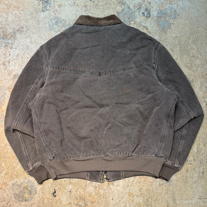 중고 의류 CARHARTT/ SANTA FE 재킷/ 오리 직물/ 퀼트 라이닝/ 코듀로이 칼라/ 크기 M에 해당합니다.